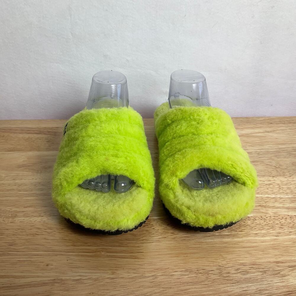 UGG Fluff You Slipper Bright Green 1117473 Mens 8 Womens 10 - Picture 3 of 14